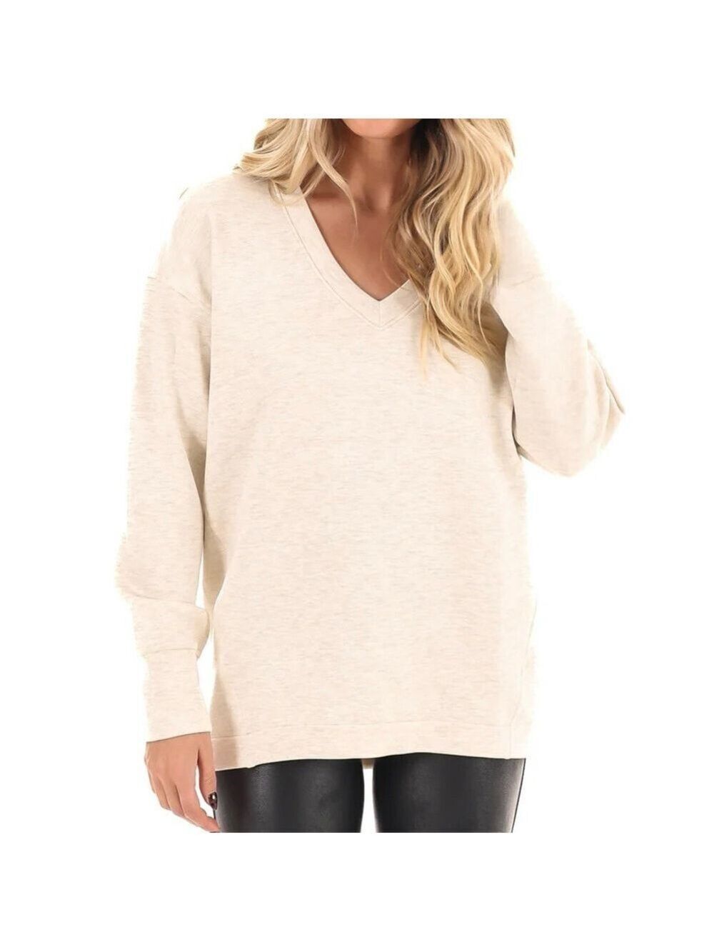 SPANX BRUSHED AIRESSENTIALS TUNIC SIZE XL HEATHER CREAM NWT